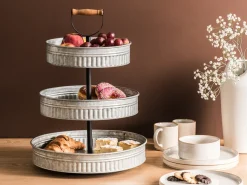 Hot Beliani Alzata per torte a 3 piani KOUIGN Argento Marrone Argento Nero