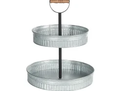 Clearance Beliani Alzata per torte a 2 piani KOUIGN Argento Marrone Argento Nero