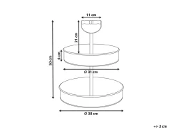 Clearance Beliani Alzata per torte a 2 piani KOUIGN Argento Marrone Argento Nero
