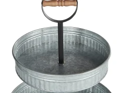 Clearance Beliani Alzata per torte a 2 piani KOUIGN Argento Marrone Argento Nero