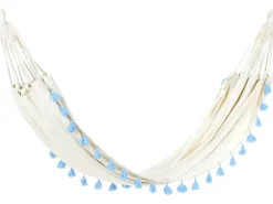 Outlet Beliani Amaca VERCELLI Cotone Azzurro Beige Blu