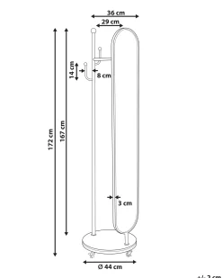 Best Beliani Appendiabiti con specchio LORENA 172 cm Metallo Oro Bianco Oro