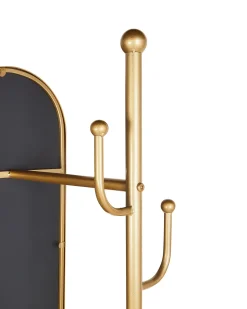 Best Beliani Appendiabiti con specchio LORENA 172 cm Metallo Oro Bianco Oro