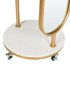 Best Beliani Appendiabiti con specchio LORENA 172 cm Metallo Oro Bianco Oro