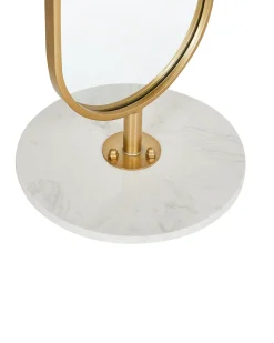 New Beliani Appendiabiti con specchio MOODY 170 cm Metallo Oro Bianco Oro