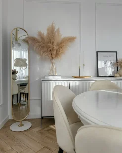 New Beliani Appendiabiti con specchio MOODY 170 cm Metallo Oro Bianco Oro
