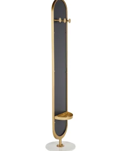 New Beliani Appendiabiti con specchio MOODY 170 cm Metallo Oro Bianco Oro