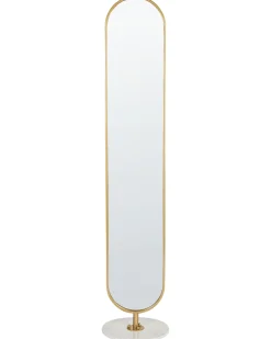 New Beliani Appendiabiti con specchio MOODY 170 cm Metallo Oro Bianco Oro