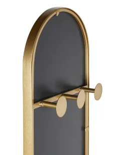 New Beliani Appendiabiti con specchio MOODY 170 cm Metallo Oro Bianco Oro