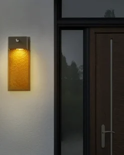 Hot Beliani Applique a LED per esterni CARRON con sensore di movimento Grigio