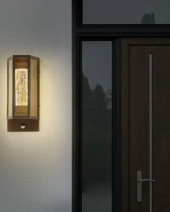 Hot Beliani Applique a LED per esterni FRUID con sensore di movimento Marrone
