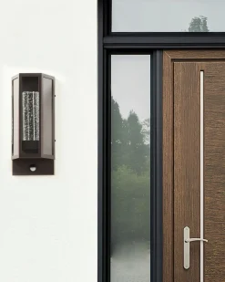 Hot Beliani Applique a LED per esterni FRUID con sensore di movimento Marrone