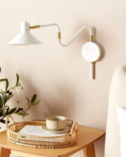 Sale Beliani Applique BALIEM Regolabile Metallo Bianco Bianco Oro