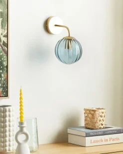 Outlet Beliani Applique BOOMI Metallo Blu Blu Oro