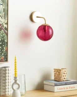 Outlet Beliani Applique BOOMI Metallo Bordeaux Rosso Oro