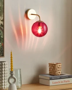 Outlet Beliani Applique BOOMI Metallo Bordeaux Rosso Oro