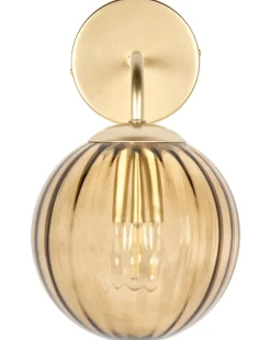 Clearance Beliani Applique BOOMI Vetro Marrone scuro Oro Marrone