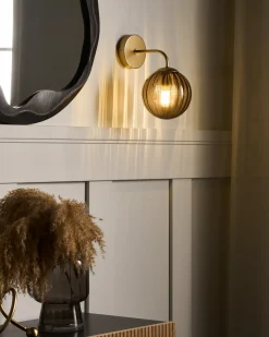 Clearance Beliani Applique BOOMI Vetro Marrone scuro Oro Marrone