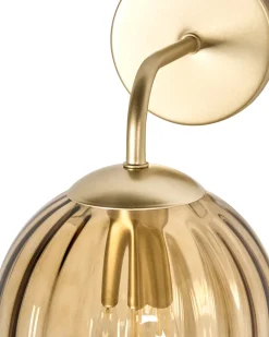Clearance Beliani Applique BOOMI Vetro Marrone scuro Oro Marrone