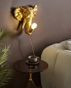 Best Beliani Applique Elefante ELEPHANTI Oro Ottone Oro