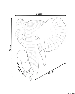 Best Beliani Applique Elefante ELEPHANTI Oro Ottone Oro