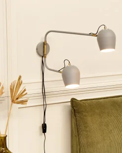 Clearance Beliani Applique ESTRELLA Regolabile Metallo Grigio chiaro Bianco Grigio Ottone