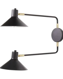Outlet Beliani Applique KADASSA Regolabile Metallo Nero Nero Oro