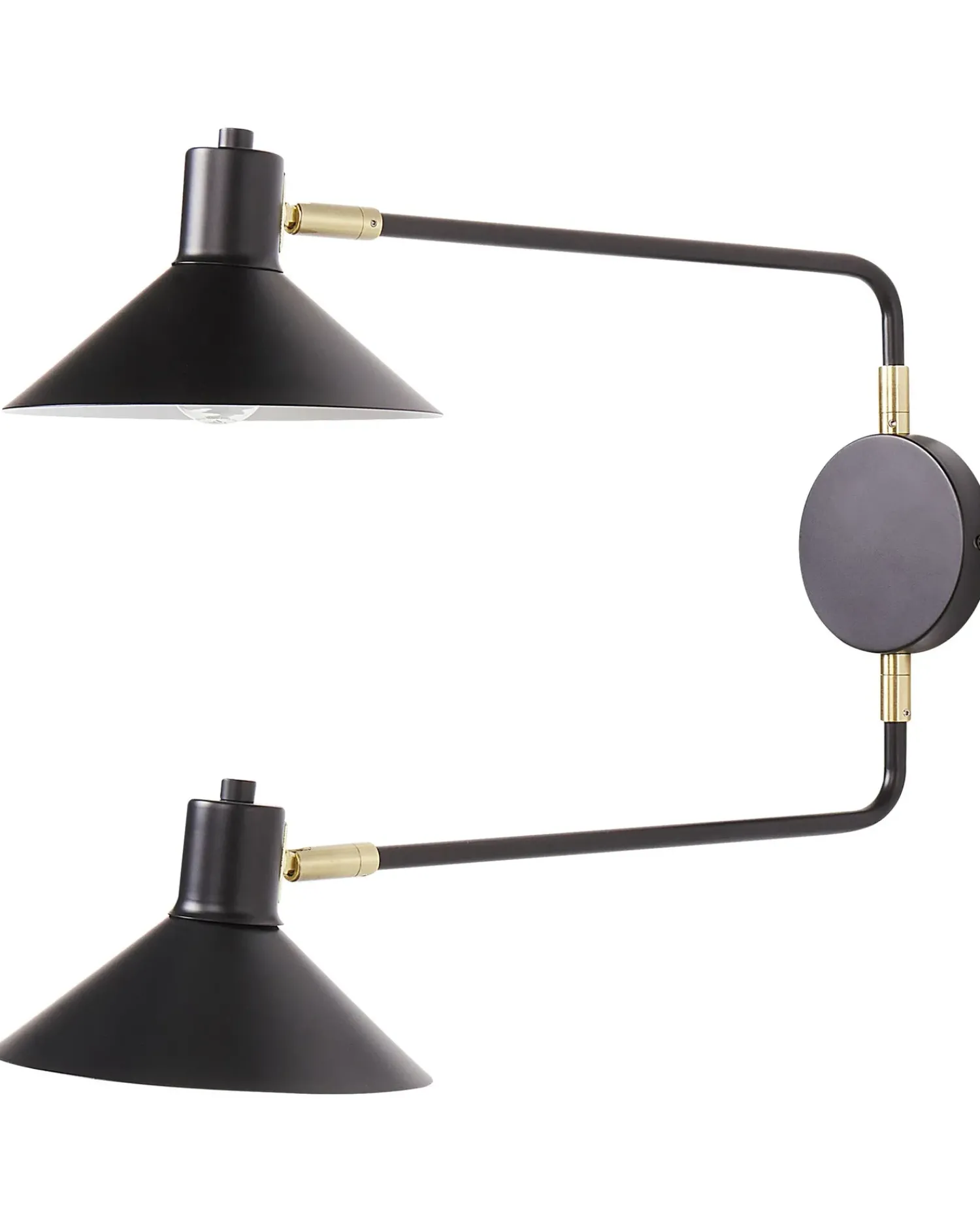 Outlet Beliani Applique KADASSA Regolabile Metallo Nero Nero Oro