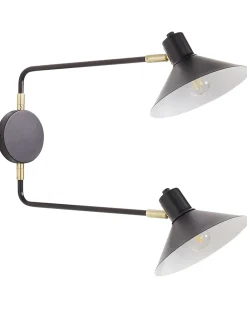 Outlet Beliani Applique KADASSA Regolabile Metallo Nero Nero Oro
