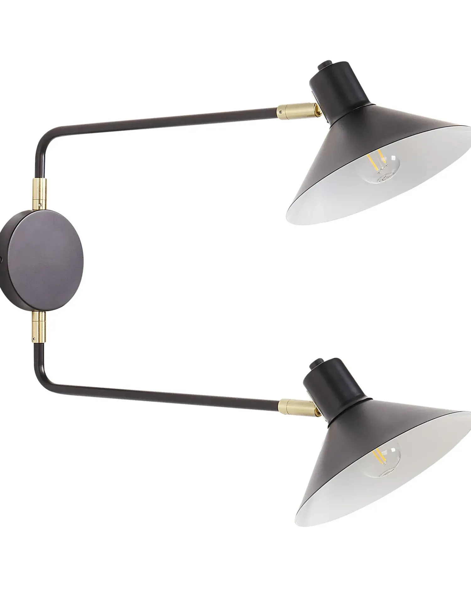 Outlet Beliani Applique KADASSA Regolabile Metallo Nero Nero Oro