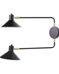 Outlet Beliani Applique KADASSA Regolabile Metallo Nero Nero Oro