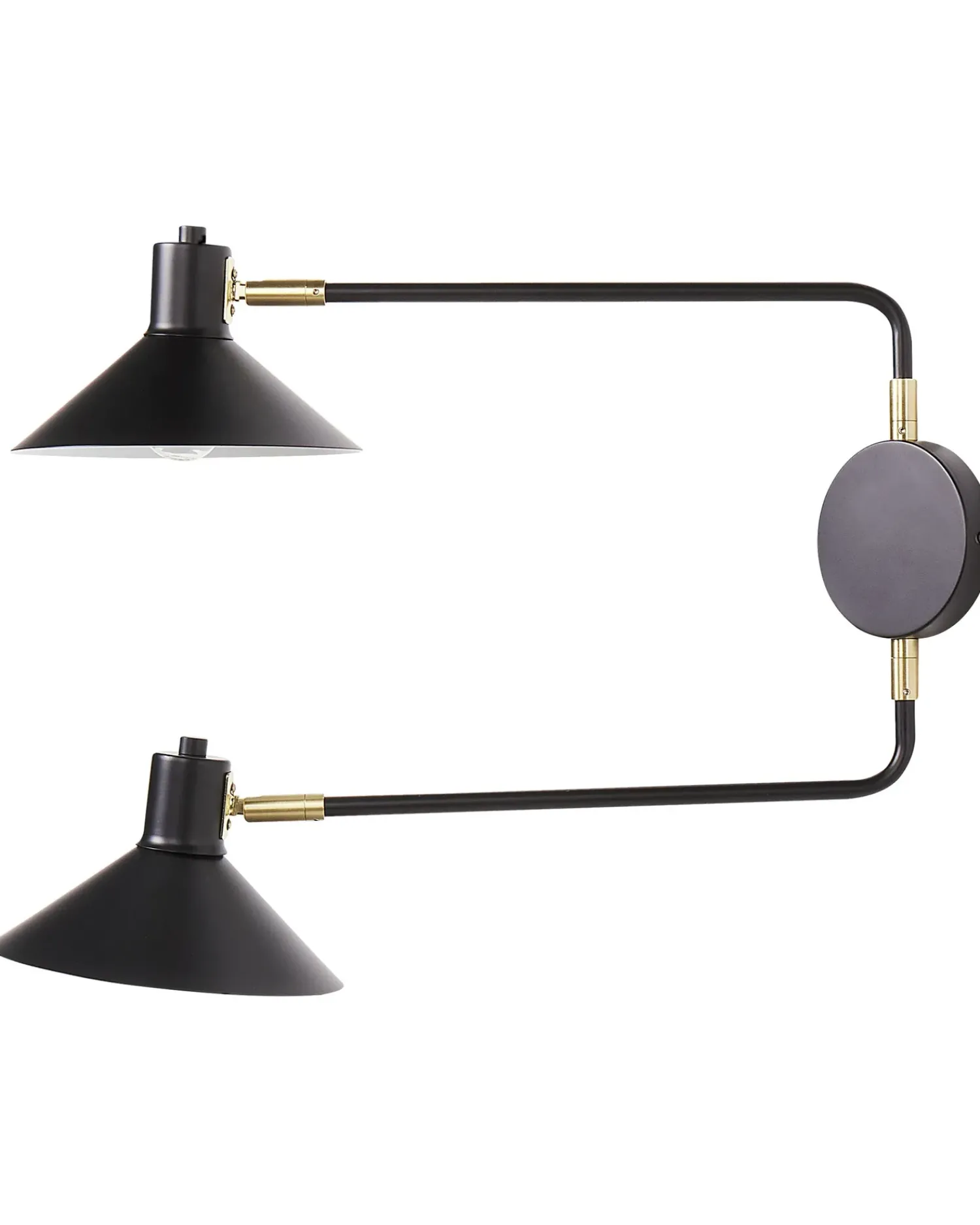 Outlet Beliani Applique KADASSA Regolabile Metallo Nero Nero Oro