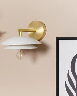 Beliani Applique LASOLO Metallo Bianco Bianco Oro