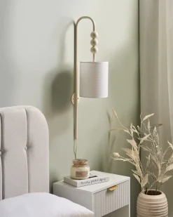Discount Beliani Applique LOKY Metallo Beige Bianco Beige