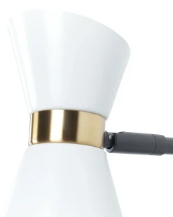 Beliani Applique MELAWI Regolabile Metallo Bianco Bianco Nero Oro