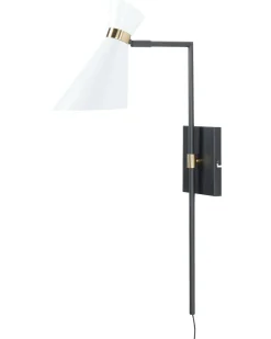 Beliani Applique MELAWI Regolabile Metallo Bianco Bianco Nero Oro