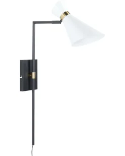 Beliani Applique MELAWI Regolabile Metallo Bianco Bianco Nero Oro