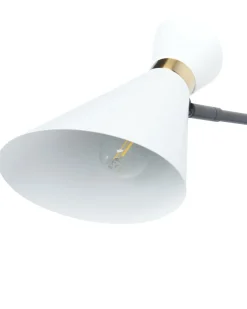 Beliani Applique MELAWI Regolabile Metallo Bianco Bianco Nero Oro