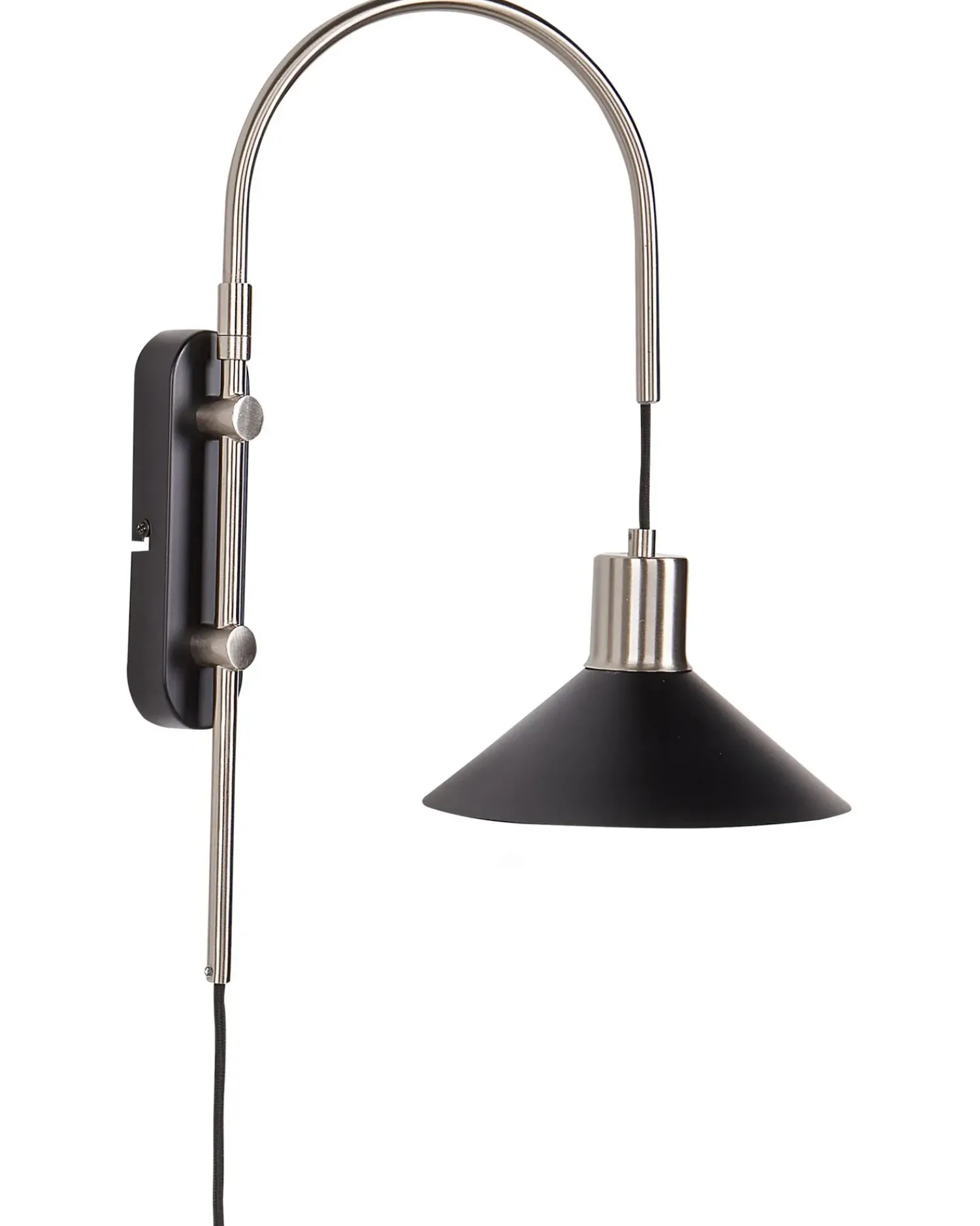 Discount Beliani Applique SISSA Regolabile Metallo Nero Argento Nero