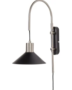 Discount Beliani Applique SISSA Regolabile Metallo Nero Argento Nero