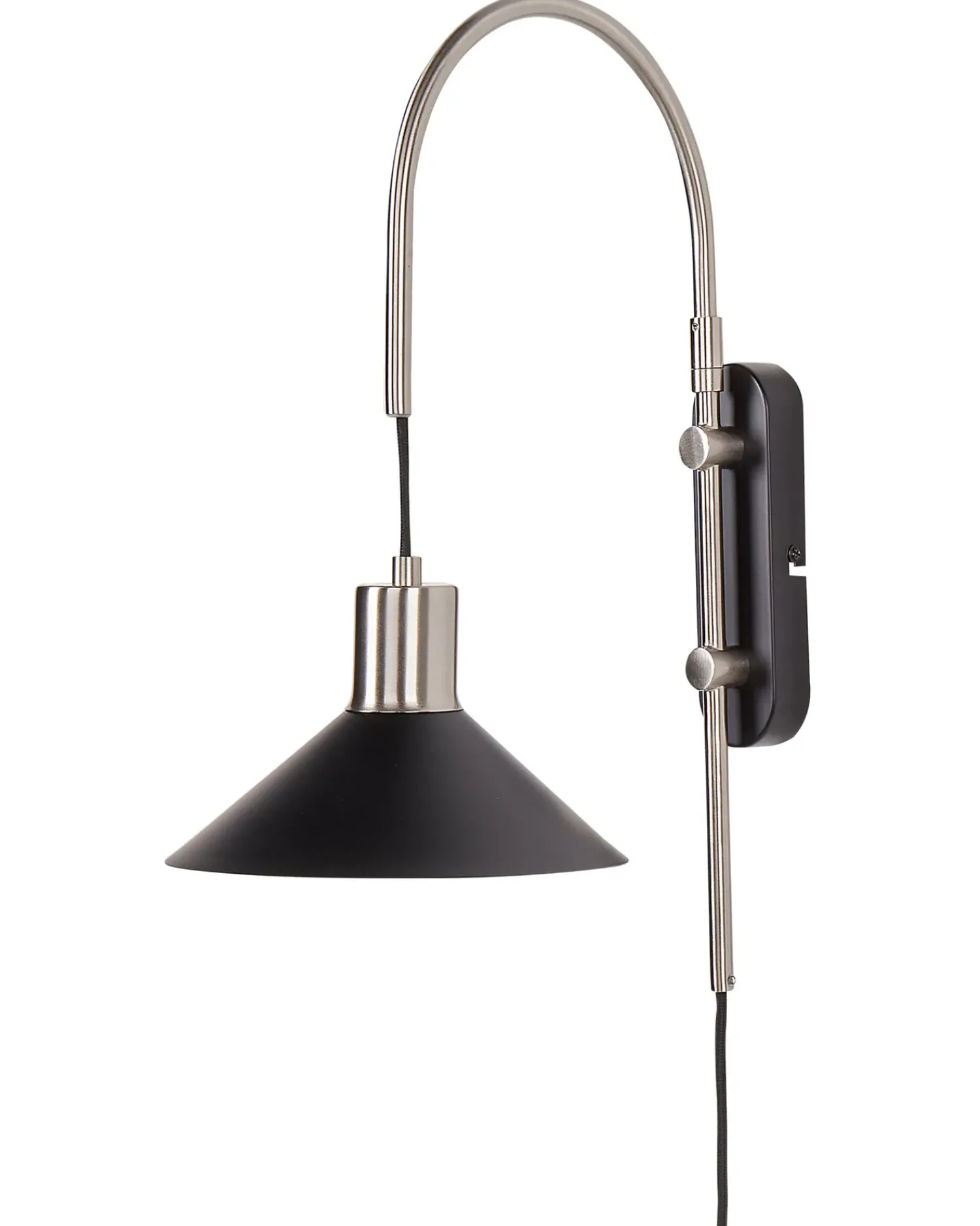Discount Beliani Applique SISSA Regolabile Metallo Nero Argento Nero