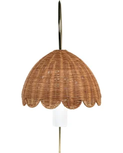 Sale Beliani Applique VALUKKAI Rattan Naturale Bianco Beige Naturale Oro