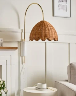 Sale Beliani Applique VALUKKAI Rattan Naturale Bianco Beige Naturale Oro