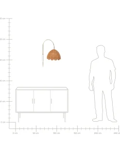 Sale Beliani Applique VALUKKAI Rattan Naturale Bianco Beige Naturale Oro