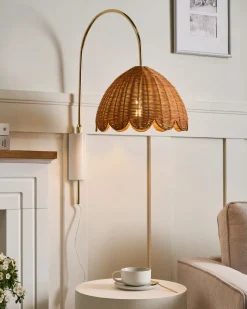 Sale Beliani Applique VALUKKAI Rattan Naturale Bianco Beige Naturale Oro