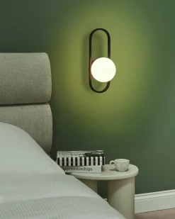 Beliani Applique VARDI Metallo Nero Bianco Nero