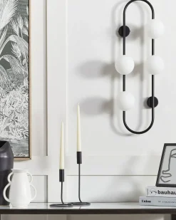 Beliani Applique YANGO Metallo Nero Bianco Nero