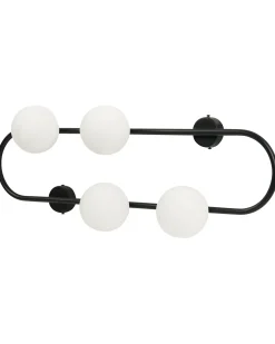 Beliani Applique YANGO Metallo Nero Bianco Nero