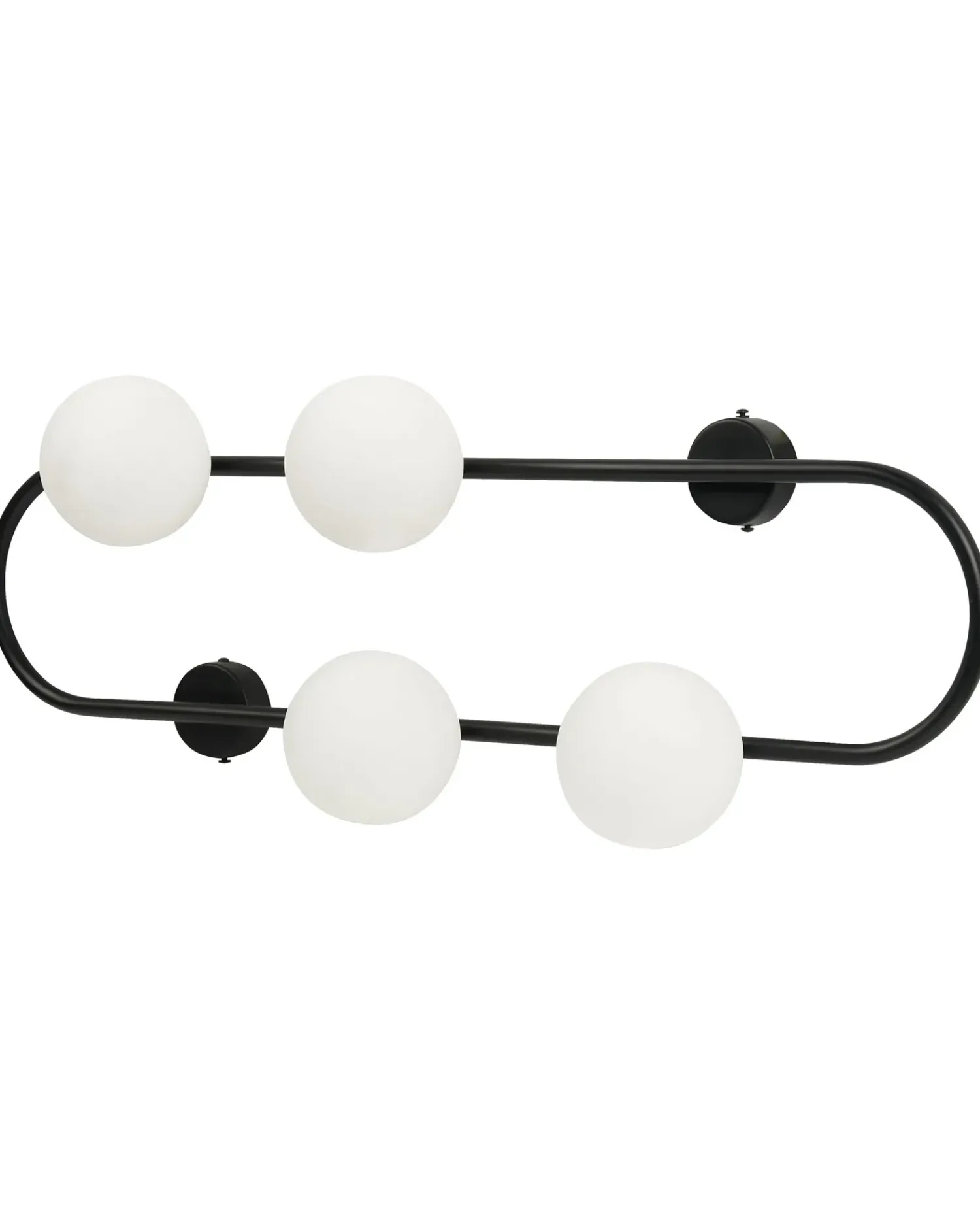 Beliani Applique YANGO Metallo Nero Bianco Nero