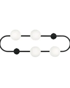 Beliani Applique YANGO Metallo Nero Bianco Nero